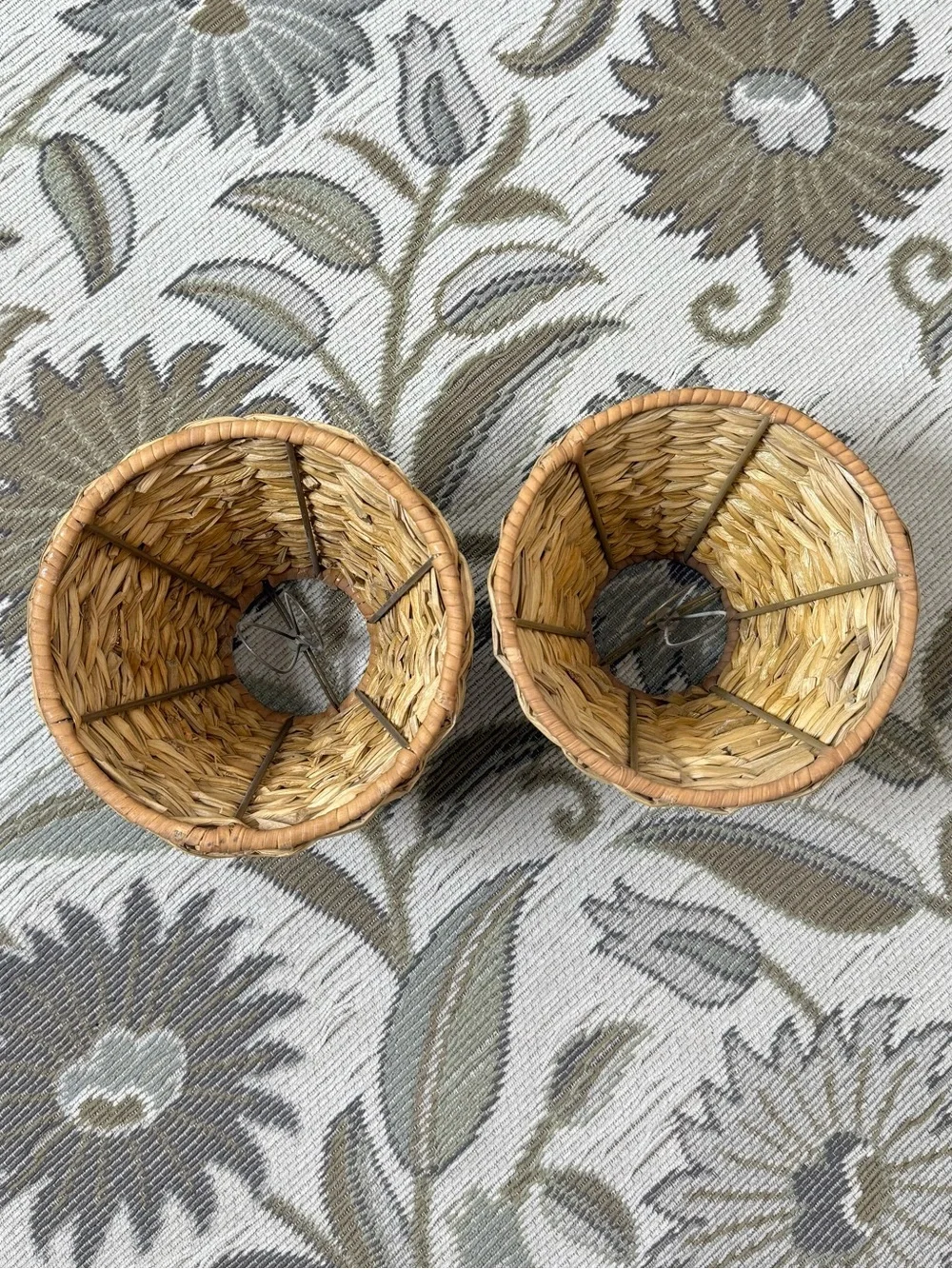 Natural Woven Rattan Lamp Shades - Set of 2